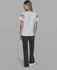 Karl Lagerfeld Paris Women's Ruffle-Sleeve Pull-On Top