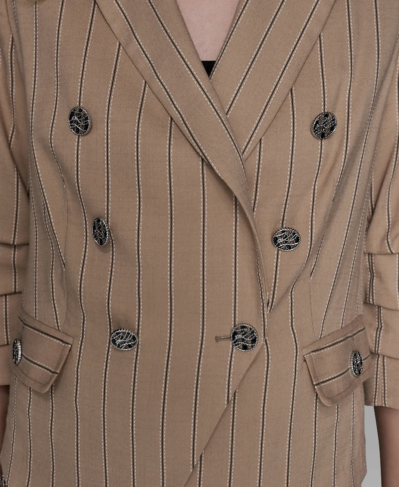 Karl Lagerfeld Paris Women's Striped Collar Blazer