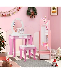 Kids Jewelry Armoire Cabinet with Storage and 2 Tilt Angles