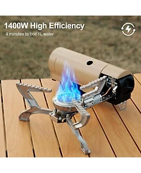 Aofar Portable Camping Stove Butane 1400W Gas Collapsible Backpacking for Indoor Outdoor Cooking Hiking and Picnic
