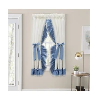Ellis Curtain Madelyn Ruffled Victorian Priscillas 1.5" Rod Pocket Curtain Panel 100" x 72" Slate