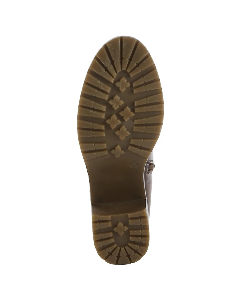 Patrizia Women s Irie Burnished Almond Toe Booties with Outside Zipper and Toggle Detail