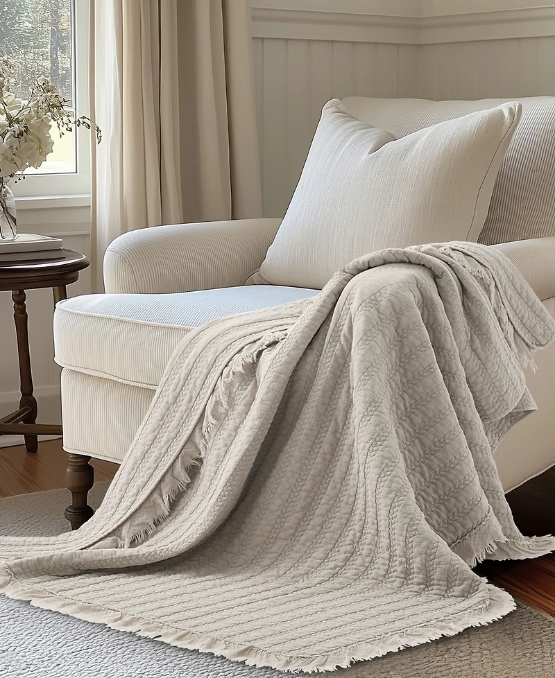 Levtex Wilhemina Stone Washed Quilted Throw, 50" x 60"