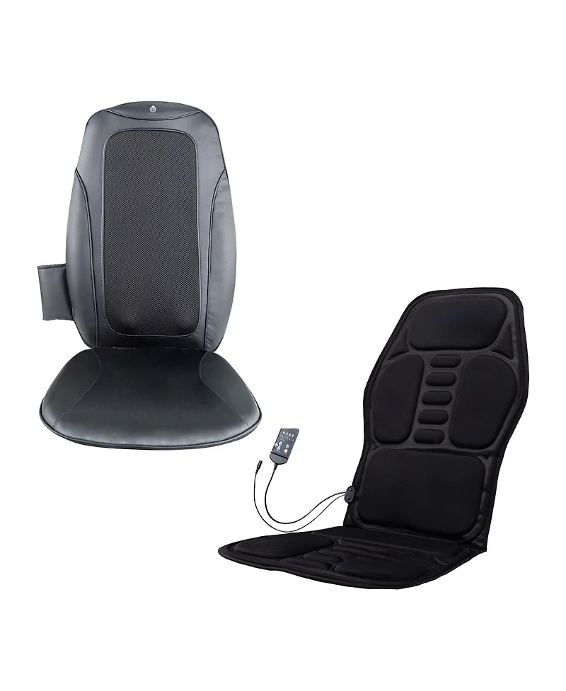 Pursonic Shiatsu Chair Massager with Heat & Vibration + Cushion Mat Bundle