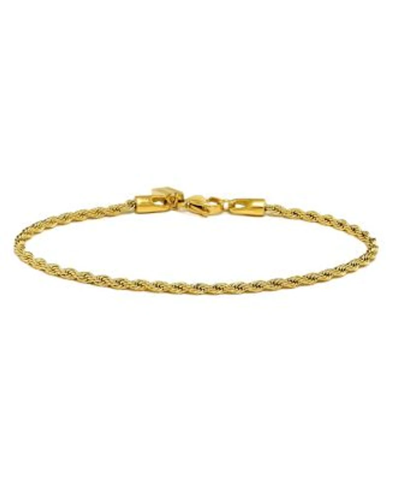 Vincero Rope Bracelet 3mm Gold Without Engraving