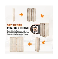 Slickblue 4-Panel Folding Japanese Room Divider for Indoor Privacy