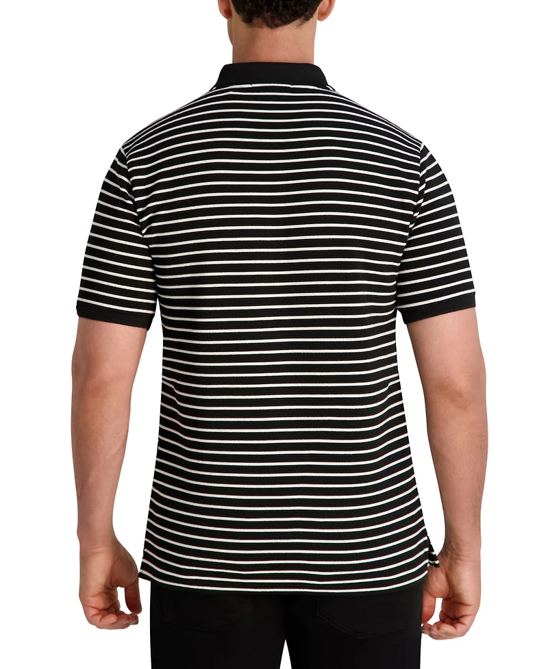 Karl Lagerfeld Paris Men's Striped Quarter-Zip Polo Shirt