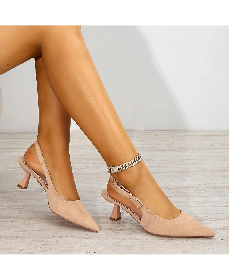 Berness Women's Cassandra Faux Suede Kitten Heels