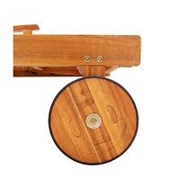 vidaXL Patio Sunlounger Red Solid Acacia wood Large Adjustable Footrests