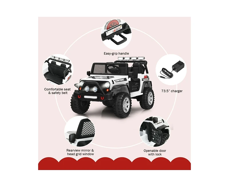 Sugift 12V Kids Electric Ride On Truck with Remote Control and Operation Lever