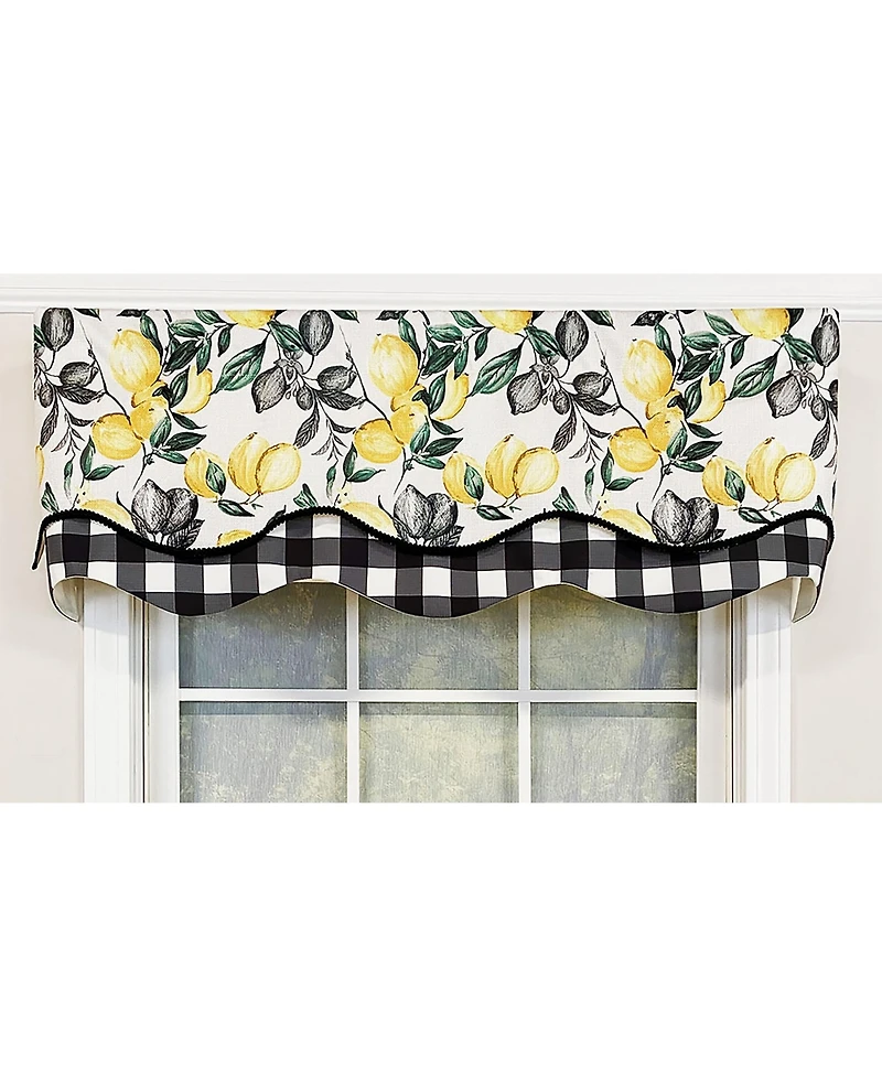 Rlf Home El Limon Glory Valance 3" Rod Pocket, Layered, Trimmed
