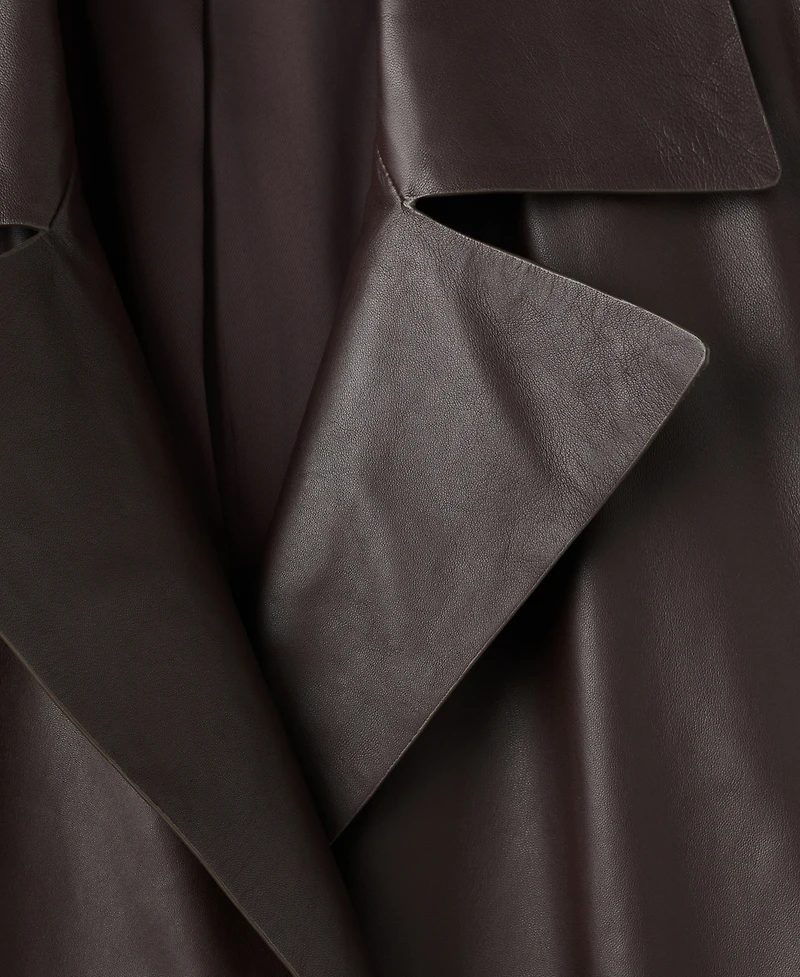 Mango Women's 100% Leather Belt Trench Coat