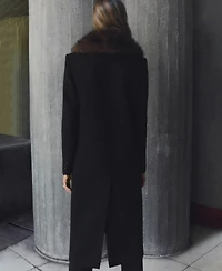 Mango Women's Fur Collar Wool Coat