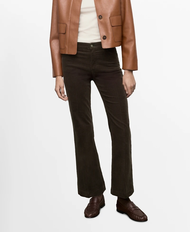 Mango Women's Corduroy Flared Jeans
