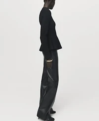Mango Women's Ribbed Peplum Sweater