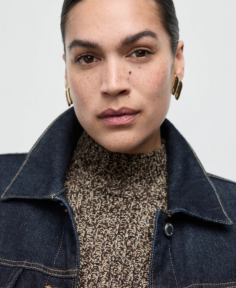 Mango Women's Speckled Perkins-Neck Sweater