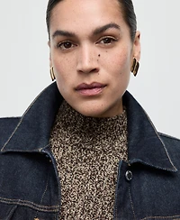 Mango Women's Speckled Perkins-Neck Sweater