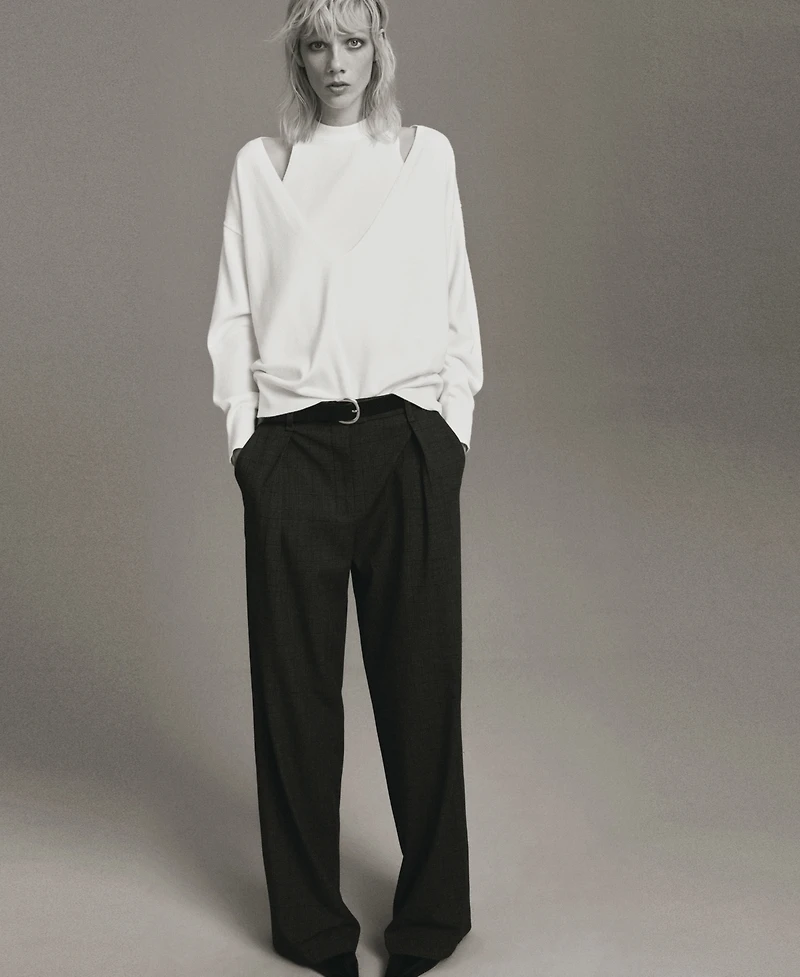 Mango Women's Oversized Combined Sweater