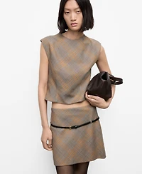 Mango Women's Fitted Check Top