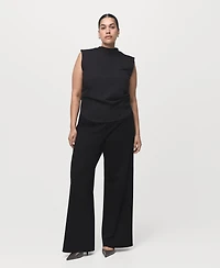 Mango Women's Elastic Waist Straight-Fit Pants