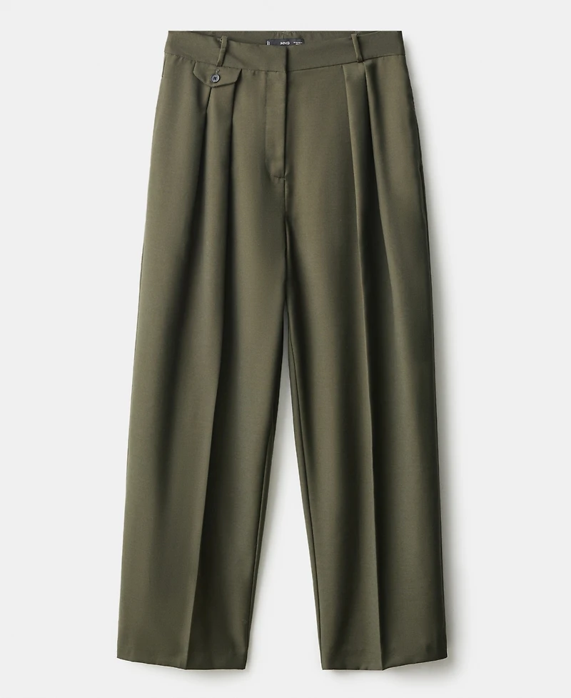 Mango Women's Button Detail Pleated Trousers