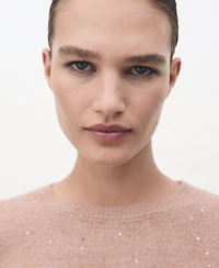 Mango Women's Short-Sleeved Lurex Sweater