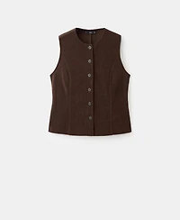 Mango Women's Corduroy Suit Waistcoat