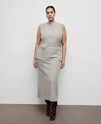 Mango Women's Elastic Waist Long Skirt