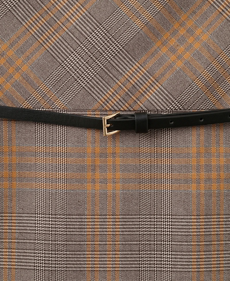 Mango Women's Check Belt Dress