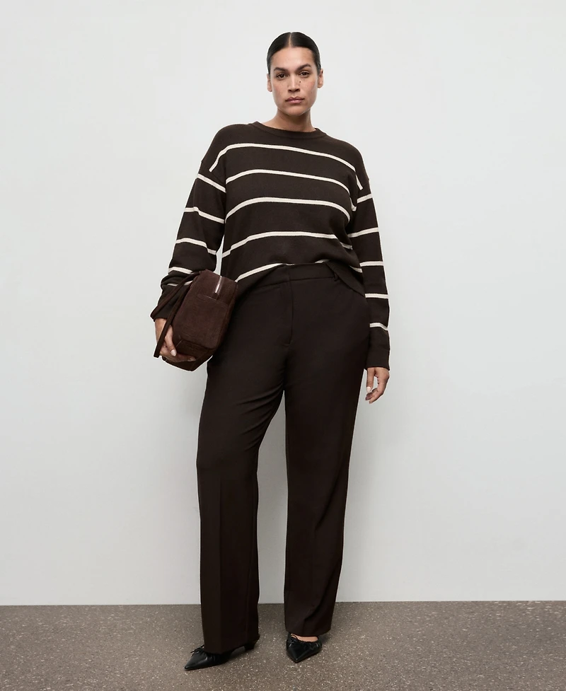 Mango Women's Knit Striped Sweater