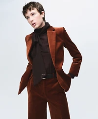 Mango Women's Pockets Velvet Jacket