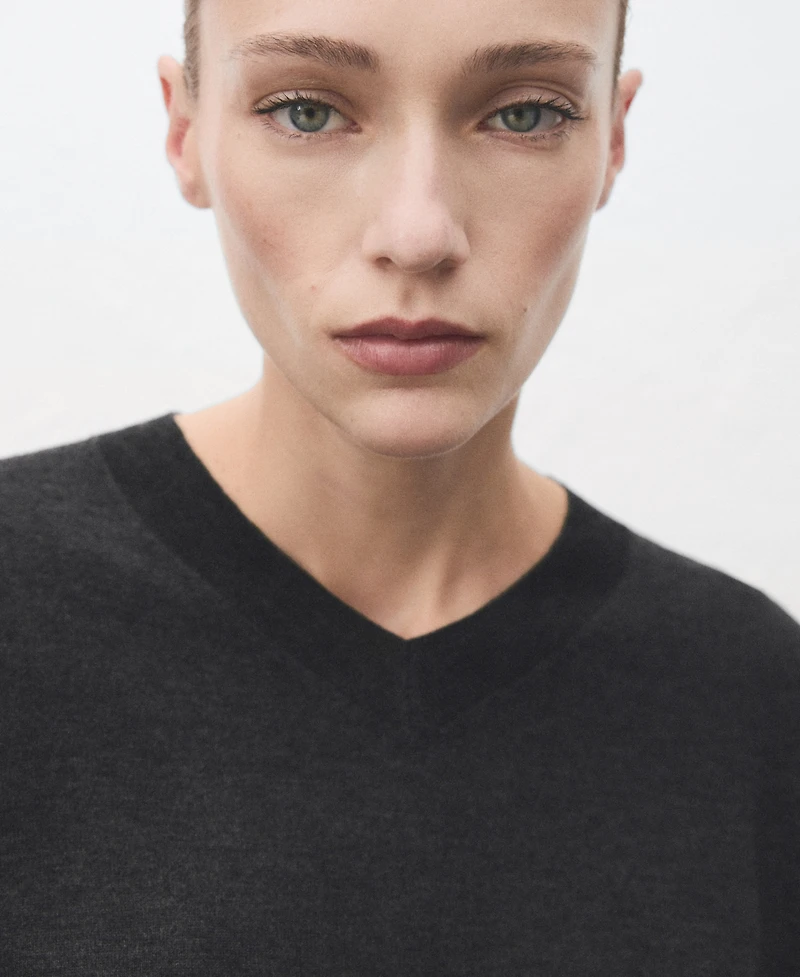 Mango Women's V-Neck Knit Sweater