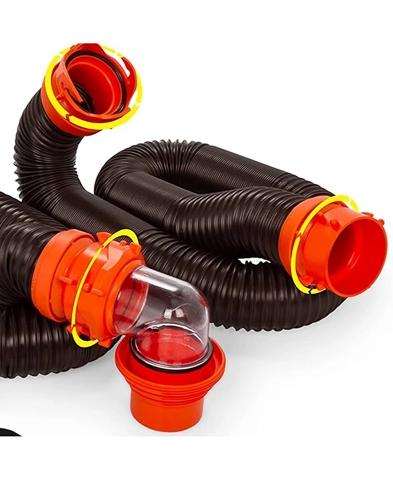 Camco RhinoFLEX 20 Foot Rv Sewer Hose Kit with Pre Attached Bayonet Fittings