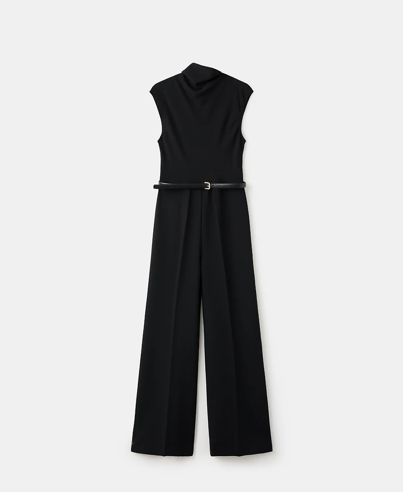 Mango Women's Draped Neck And Belt Jumpsuit