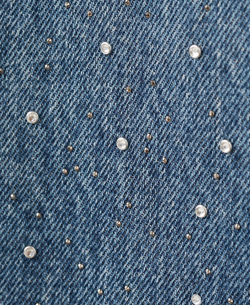 Mango Women's Rhinestones Wide-Leg Jeans