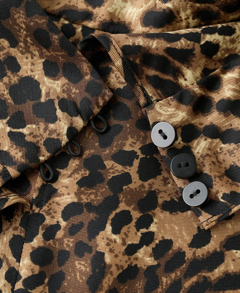 Mango Women's Leopard-Print Satin Blouse