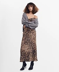 Mango Women's Leopard-Print Open-Back Dress
