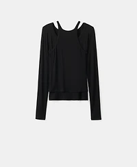 Mango Women's Ribbed Combined T-Shirt