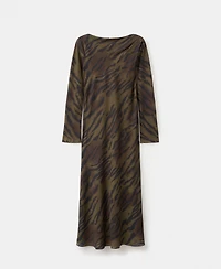 Mango Women's Satin Animal-Print Dress