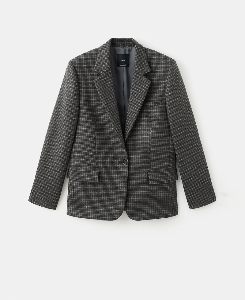 Mango Women's Wool Check Blazer