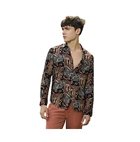 Campus Sutra Men's Impressionistic Foliage Shirt