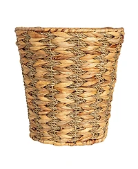 Household Essentials Water Hyacinth and Seagrass Round Waste Basket, Natural