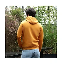 Campus Sutra Men's Mustard Yellow Zip-Front Regular Hoodie