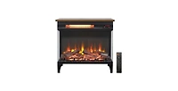 Flynama 24 inch three sided glass electric fireplace with feet