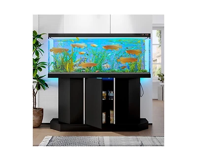Casainc Modern Storage Cabinet With Fish Tank Stand Power Outlet