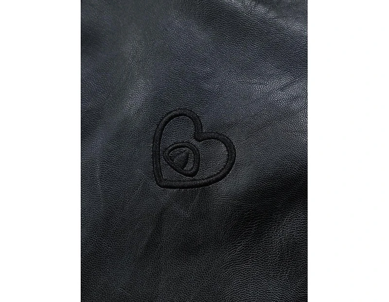 Aelfric Eden Women's Zip Up Ruched Leather Jacket