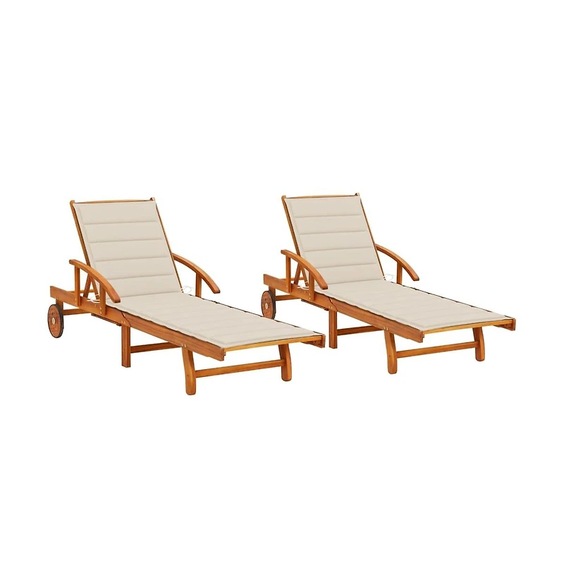 vidaXL Sun Lounger wood Solid acacia wood Standard Foldable