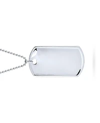 Bling Jewelry Set of 2 X-Large Army Military Dog Tag Pendant Necklace Sterling Silver Long Bead Ball Chain 20 Inch