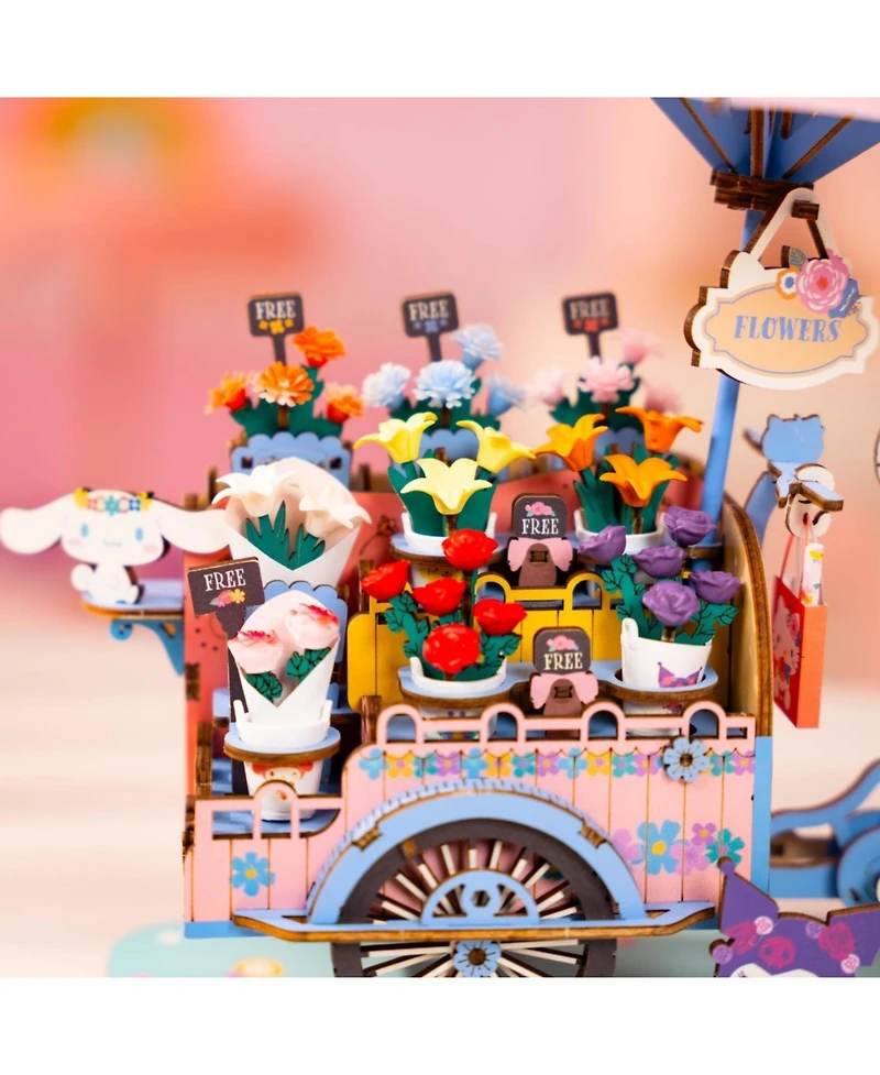 Flash Popup Diy 3D Puzzle - Hello Kitty Flower Cart 184pcs