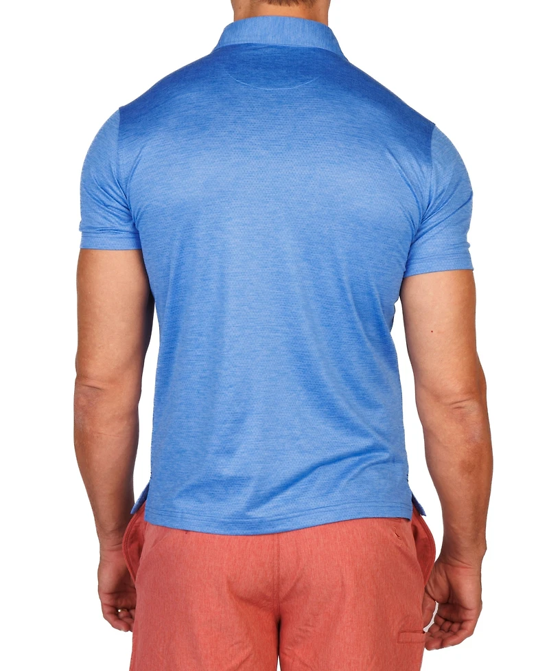 TailorByrd Men's Melange Mesh Performance Polo shirt